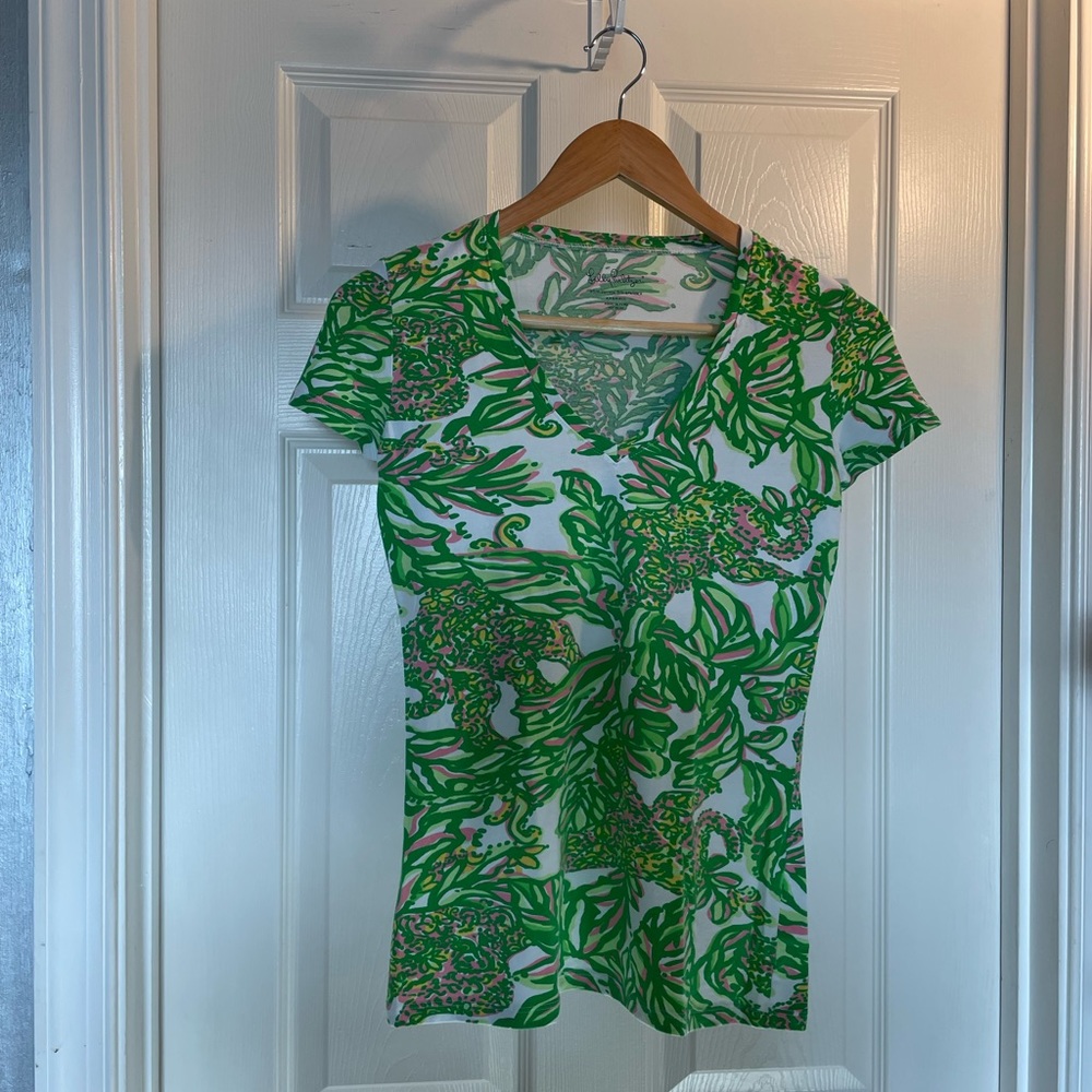 LILLY PULITZER V-neck Short-Sleeve Tee - XXS - Extra Extra Small - Picture 3 of 9
